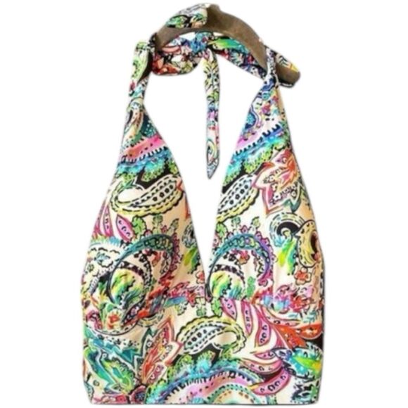 Lauren Ralph Lauren Multicolor Paisley One Piece Boho Swimsuit Size 14 - Picture 2 of 6